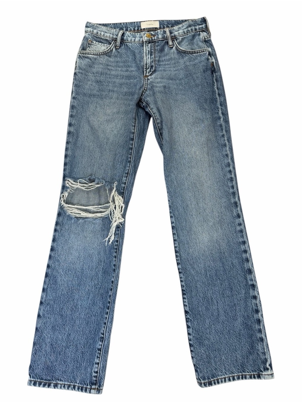 Triarchy Women’s Mid-Rise Straight Leg Sustainable Denim Jeans Size 24